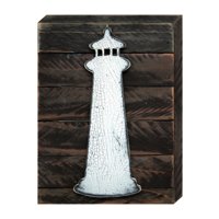 98526-08 Lighthouse Vintage Nautical Art On Board Wall Decor