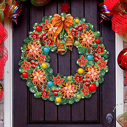 8185307h Christmas Wreath Door Hanger Wall Decor