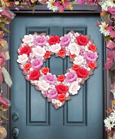 8185308h Valentine Heart Wreath Door Hanger Wall Decor