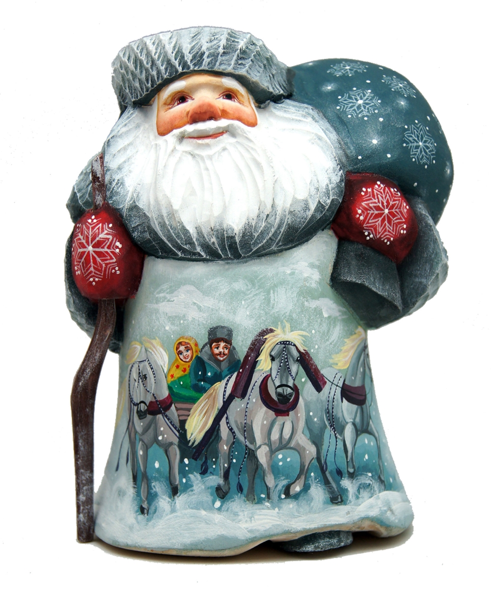 2821704 Dr Zhivago Santa Wood Carved & Hand Painted Santa Figurine