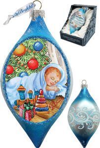 757-033 Baby 1st Christmas Glass Ornament Drop Ornament