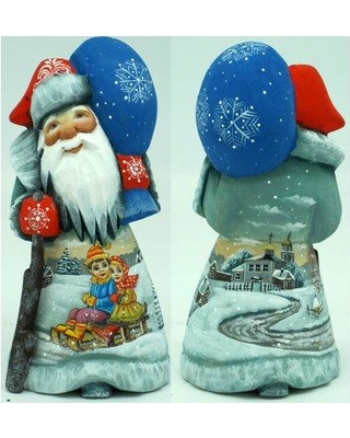 82150942 G. Debrekht Santa Figurine Classic Christmas Joy Wood Carved & Hand Painted Santa
