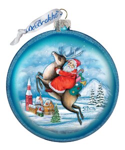 744-014b Reindeer Santa Ornament