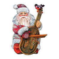 8116210h Violin Santa Wooden Christmas Door Hanger