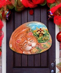 8185251h Kitten Christmas Door Hanger