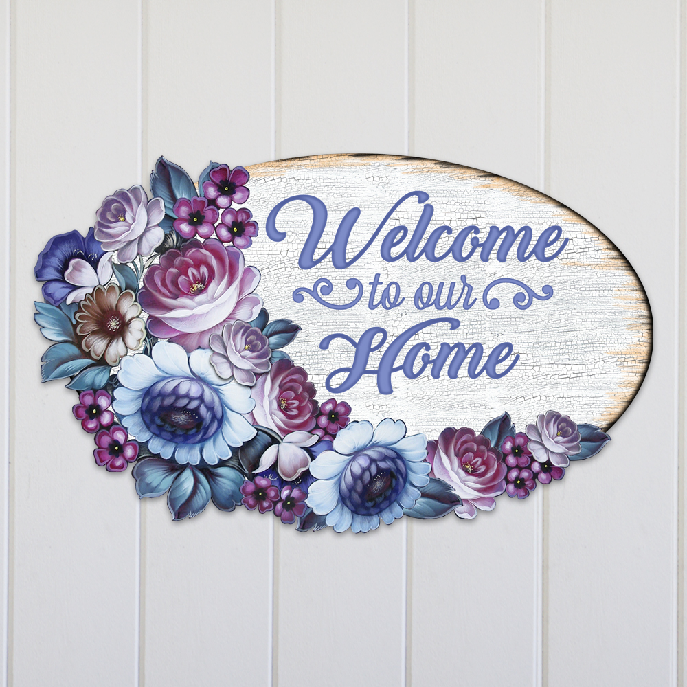 8185311h Welcome To Our Home Wooden Door Hanger