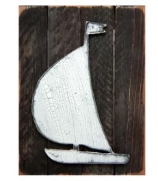 98524-12 Sailboat Art On Board Wall Decor