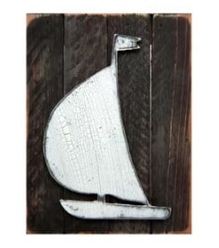 98524-18 Sailboat Art On Board Wall Decor