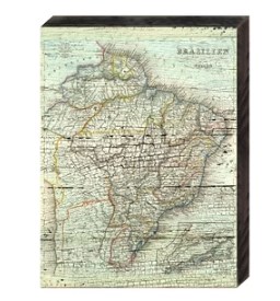 85091-br-18 Map Of Brazil Rustic Design Reclaimed Wood Wall Decor