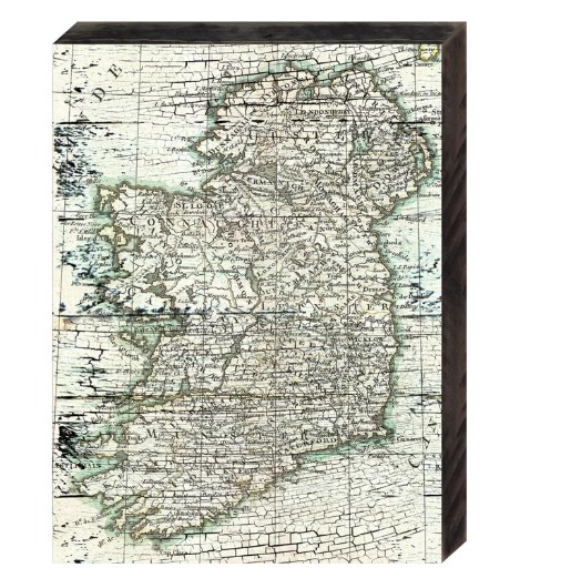 85091-ir-12 Map Of Ireland Rustic Design Wooden Board Wall Decor