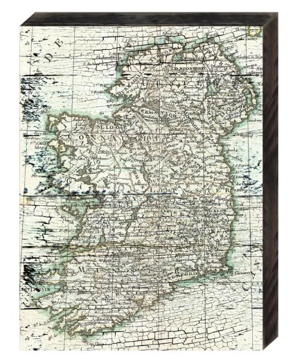 85091-ir-18 Map Of Ireland Rustic Design Reclaimed Wood Wall Decor