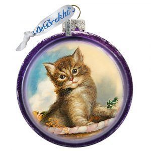 764-021 Handcrafted Cat Glass Ornaments