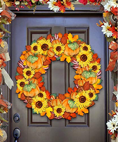 8185305h Fall Wreath Door Hanger Wall Decor