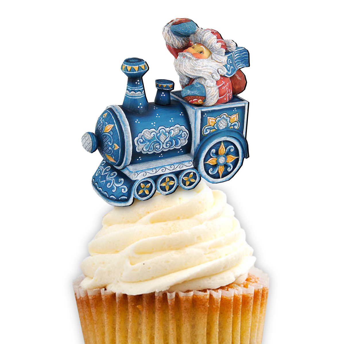 8129211ct Train Ride Santa Cupcake & Cake Toppers