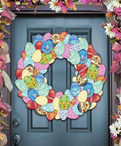 8185310h Easter Eggs Wreath Door Hanger