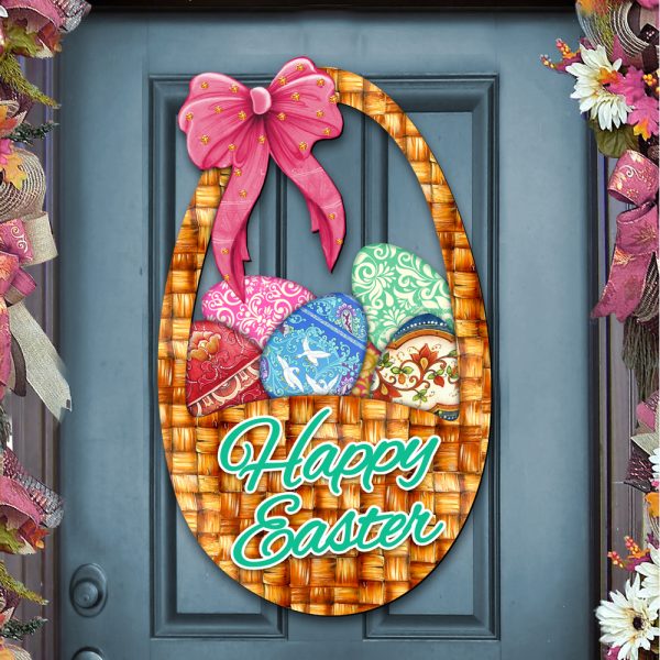 8185309h Easter Basket Door Hanger Wall Decor
