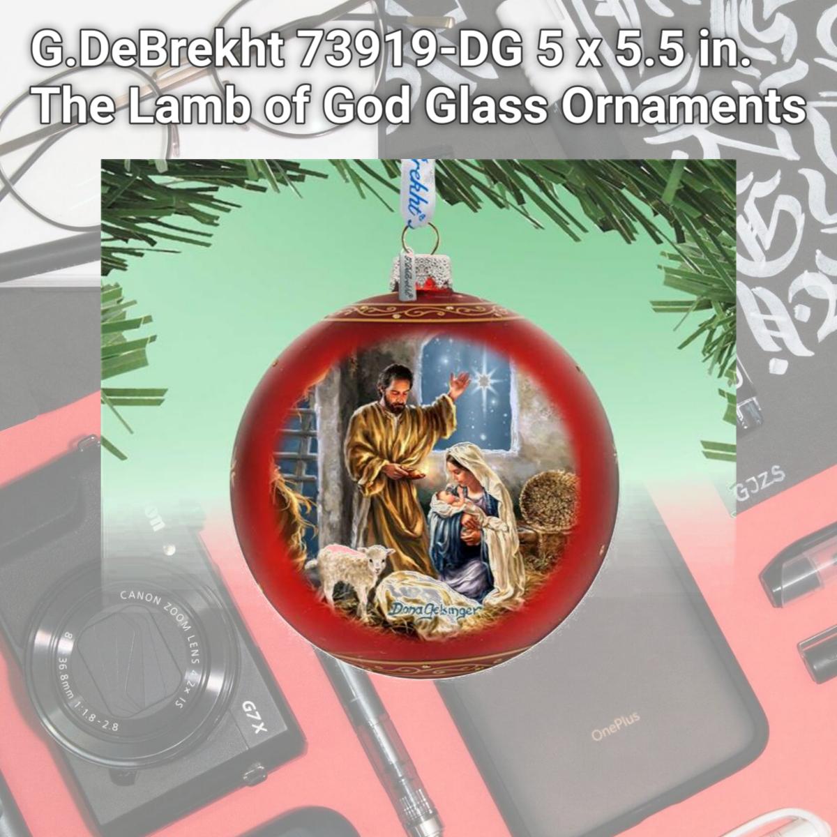 Picture of G.DeBrekht 73919-DG 5 x 5.5 in. The Lamb of God Glass Ornaments
