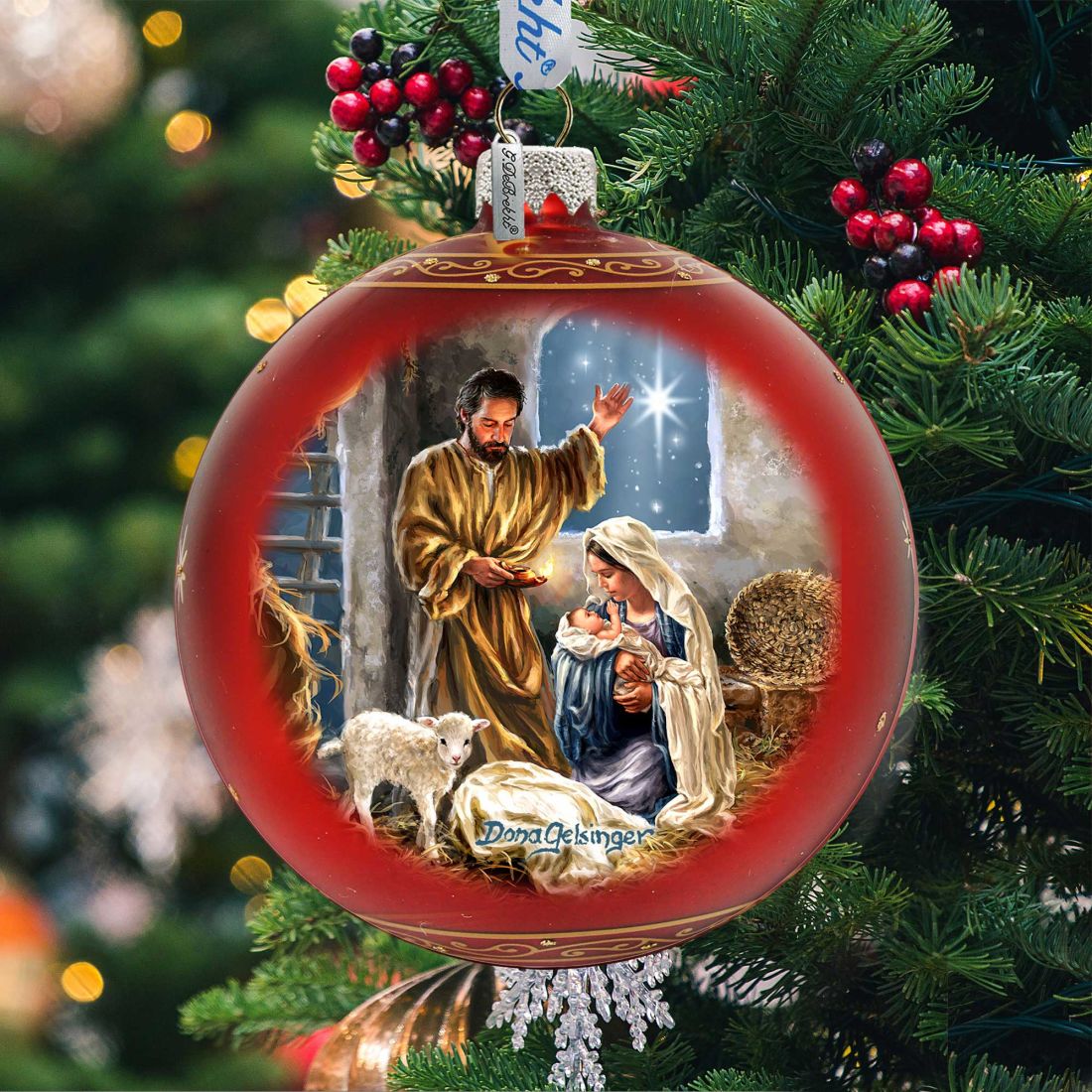 Picture of G.DeBrekht 73919-DG 5 x 5.5 in. The Lamb of God Glass Ornaments