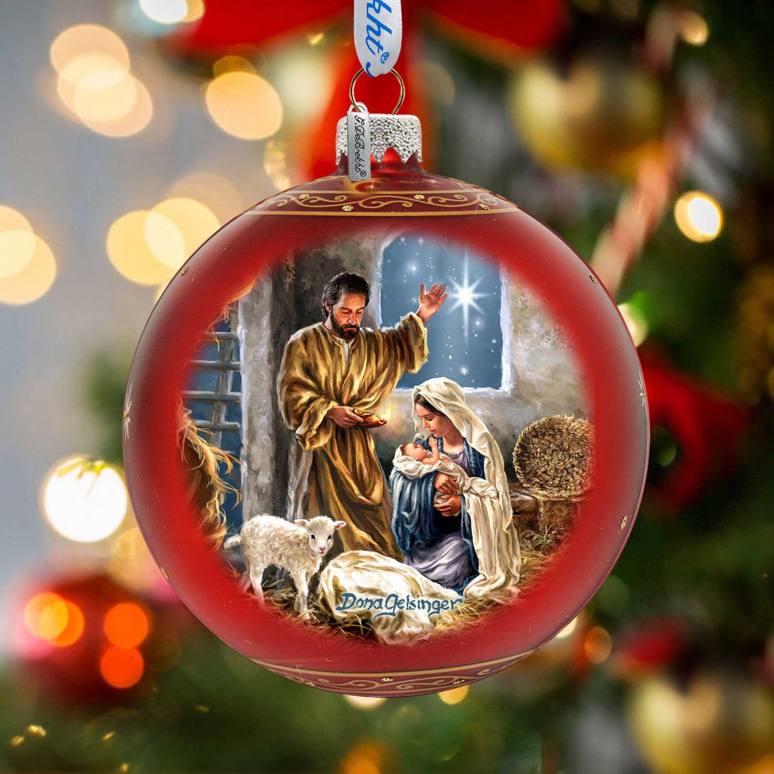 Picture of G.DeBrekht 73919-DG 5 x 5.5 in. The Lamb of God Glass Ornaments
