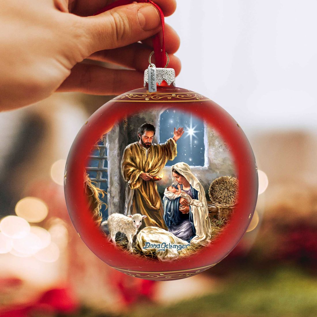 Picture of G.DeBrekht 73919-DG 5 x 5.5 in. The Lamb of God Glass Ornaments