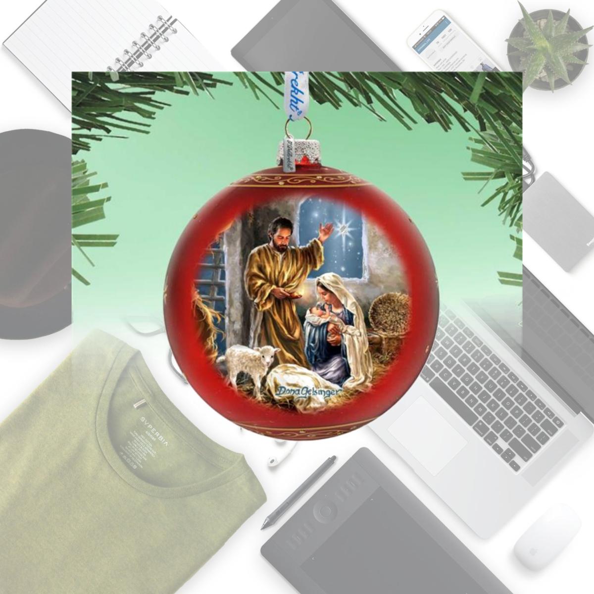 Picture of G.DeBrekht 73919-DG 5 x 5.5 in. The Lamb of God Glass Ornaments