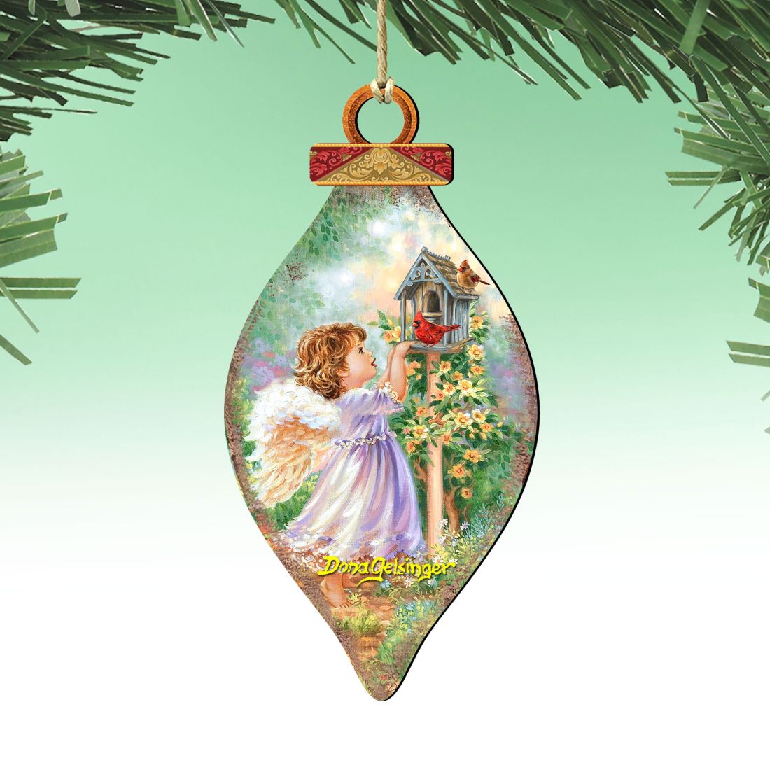 5 x 5.5 in. Angels Are Near Wooden Ornaments - Set of 2