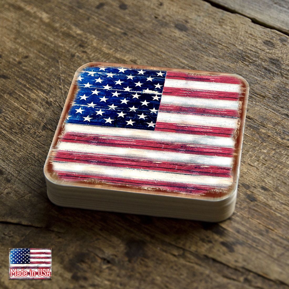 Picture of Nature Wonders 8185099C-S4 4 x 4 in. American Freedom Wooden Cork Coasters Gift - Set of 4