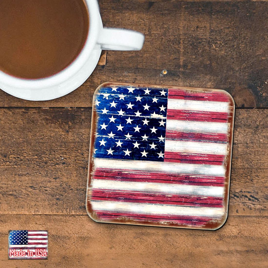 Picture of Nature Wonders 8185099C-S4 4 x 4 in. American Freedom Wooden Cork Coasters Gift - Set of 4