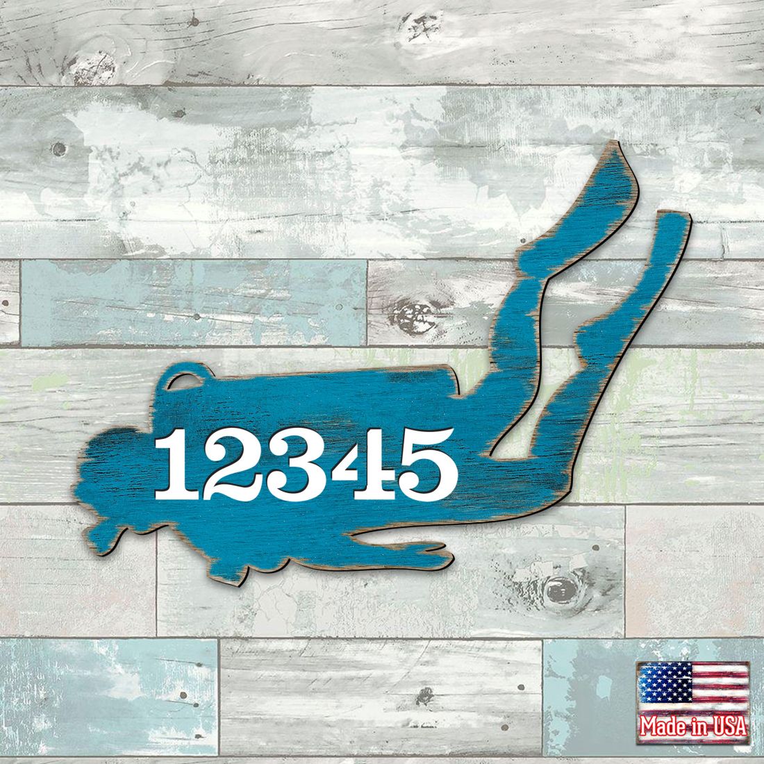 Picture of Designocracy MA98446-12 12 in. Scuba Diver Coastal House Number Sign Decor