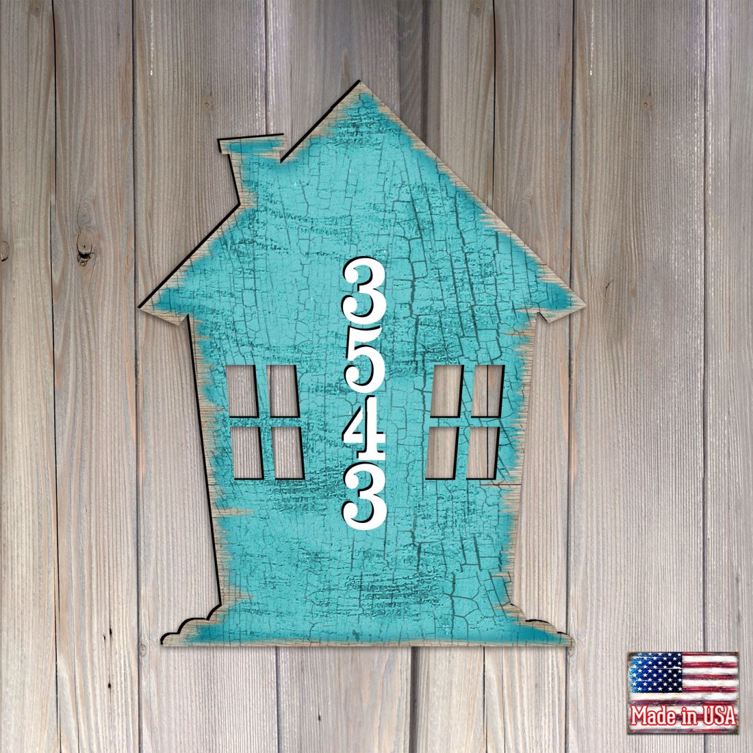 Picture of Designocracy MA98737-18 18 in. Tree Wooden Custom House Number Sign Decor