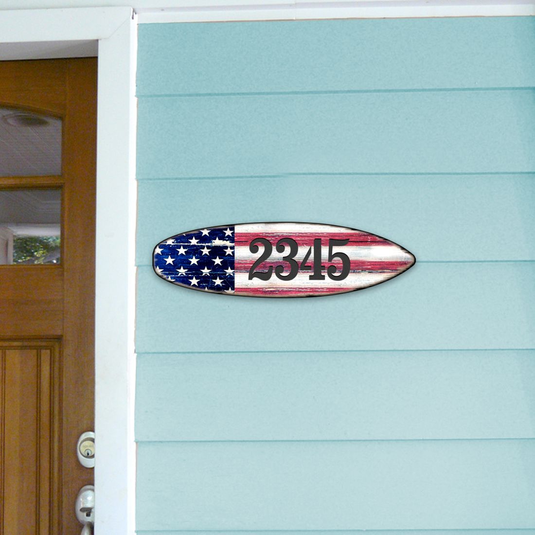 Picture of Designocracy MA985223-12 12 in. Surfboard Sports Car Coastal House Number Sign Decor