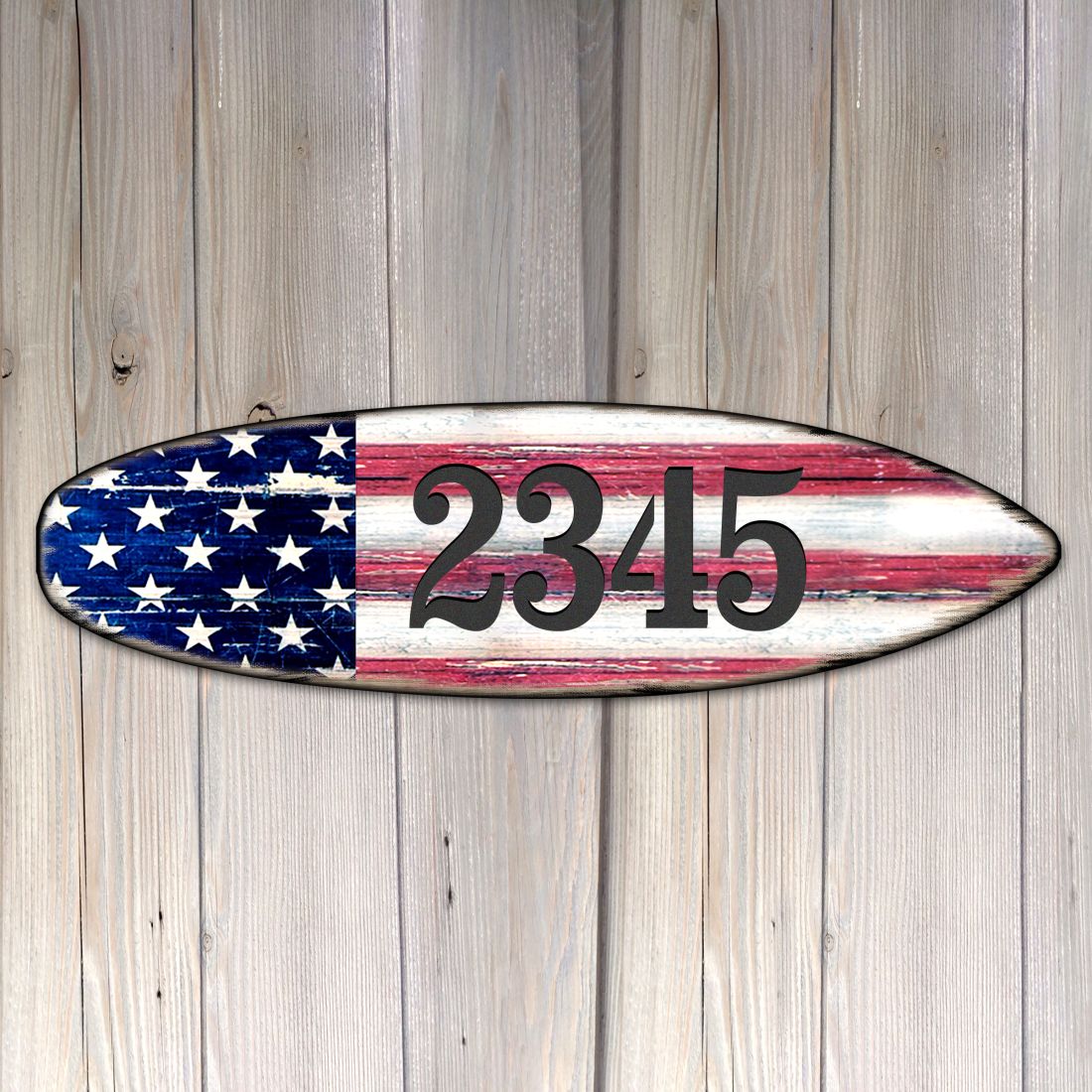 Picture of Designocracy MA985223-12 12 in. Surfboard Sports Car Coastal House Number Sign Decor
