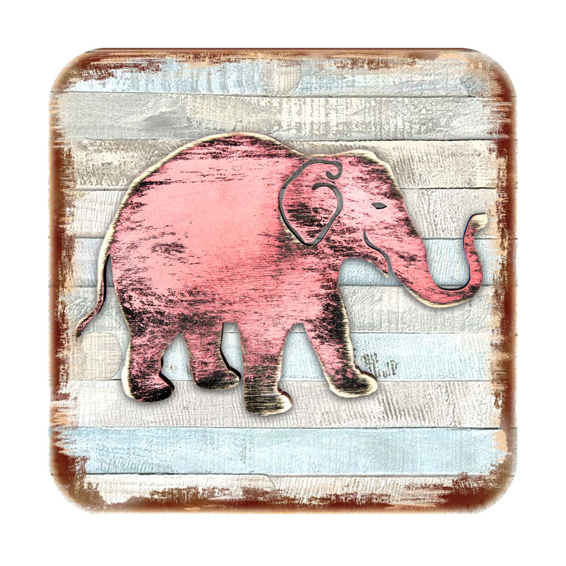 Picture of Nature Wonders 8198229-9C-S4 4 x 4 in. Elephant Wooden Cork Coasters Gift - Set of 4