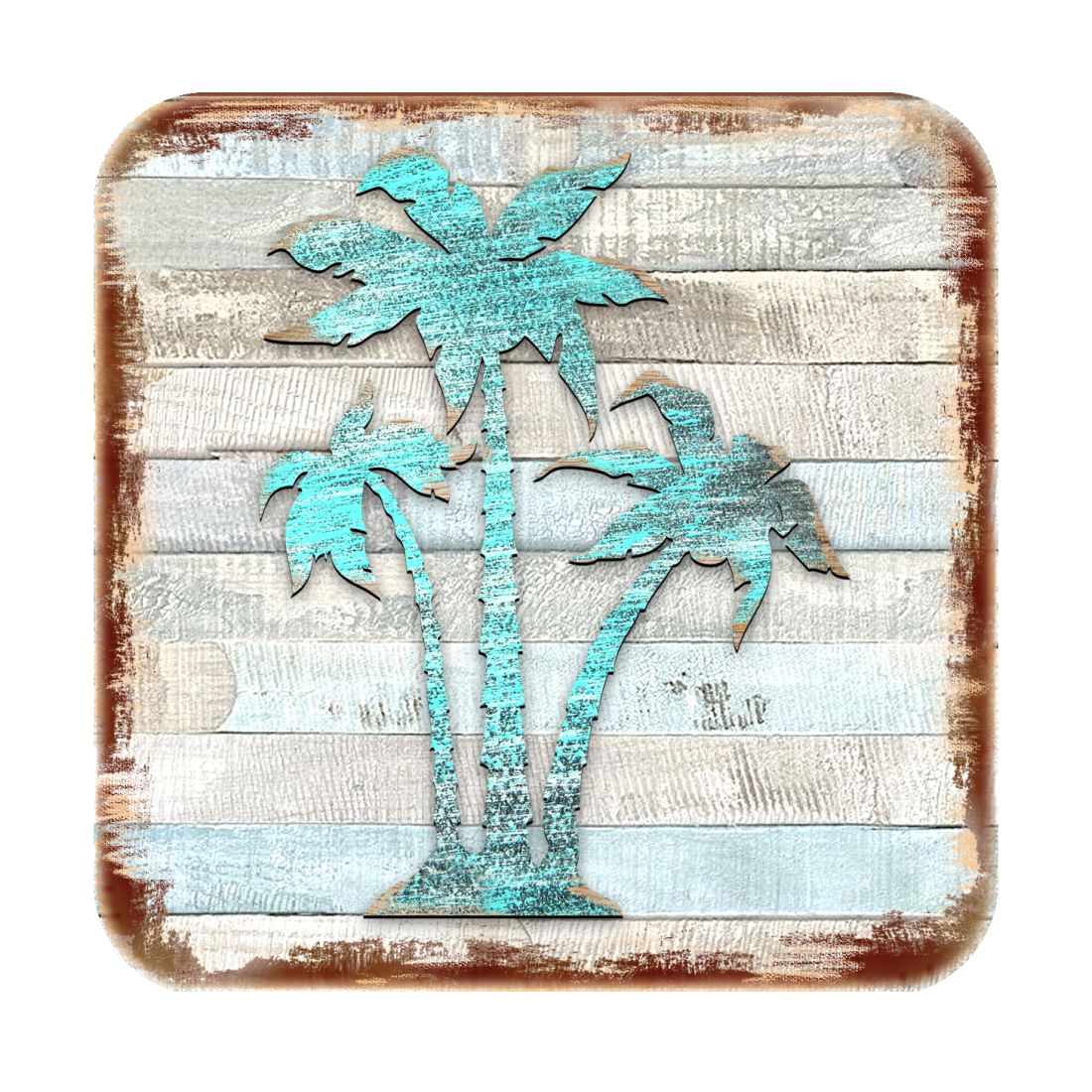 Picture of Nature Wonders 8198415-9C-S4 4 x 4 in. Palm Trees Coastal Wooden Cork Coasters Gift - Set of 4
