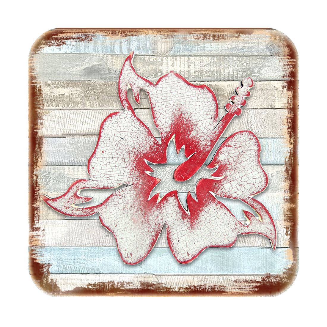 Picture of Nature Wonders 8198421-9C-S4 4 x 4 in. Hibiscus Flower Wooden Cork Coasters Gift - Set of 4