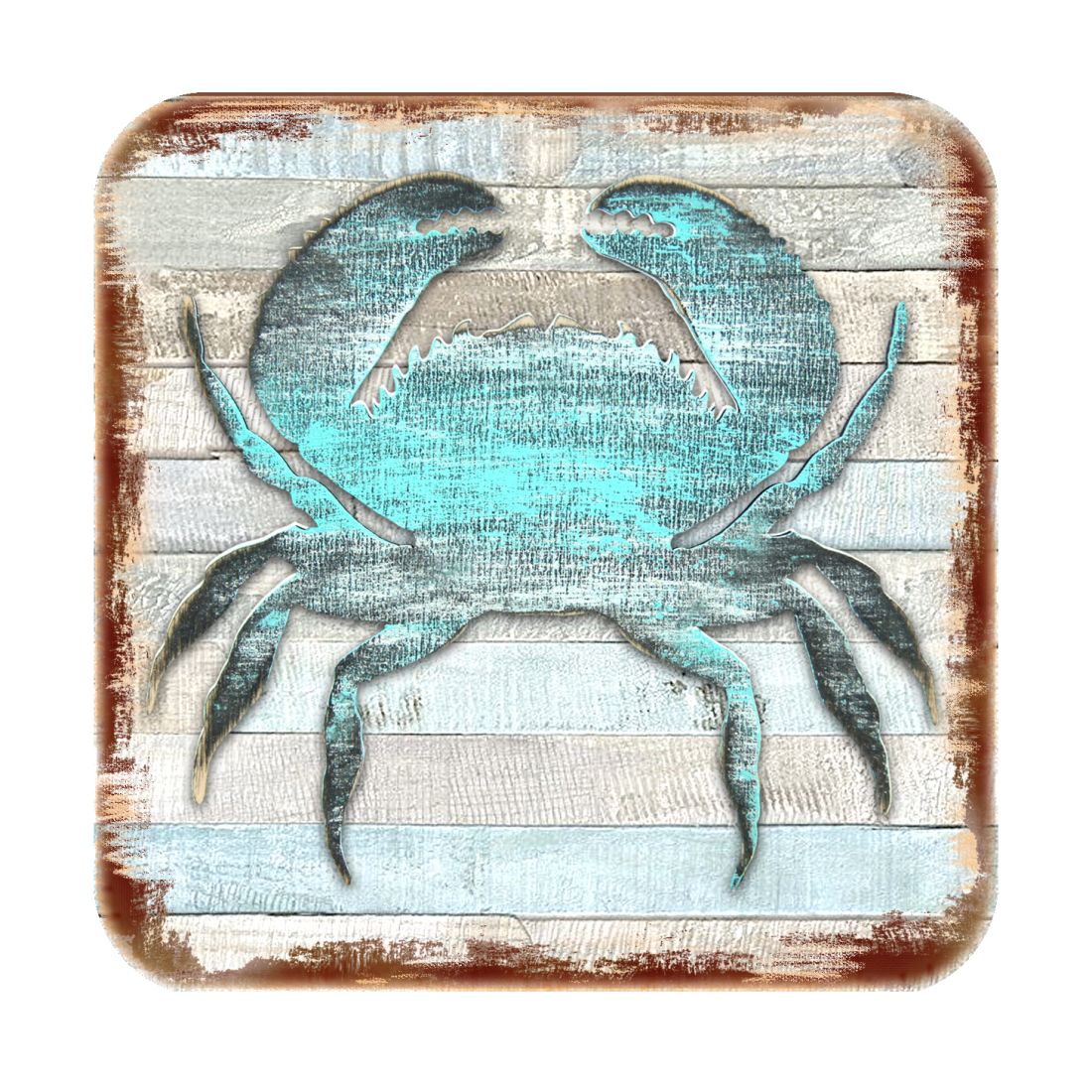 Picture of Nature Wonders 8198511-9C-S4 4 x 4 in. Crab Coastal Wooden Cork Coasters Gift - Set of 4