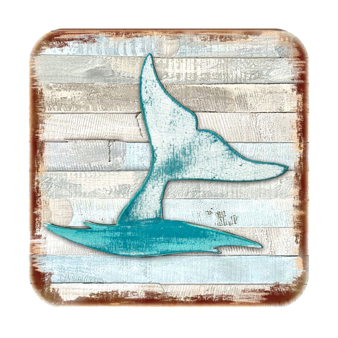 Picture of Nature Wonders 8198535-9C-S4 4 x 4 in. Whales Tale Coastal Wooden Cork Coasters Gift - Set of 4