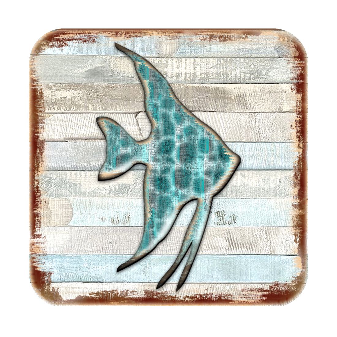 Picture of Nature Wonders 8198537-9C-S4 4 x 4 in. Fish Coastal Wooden Cork Coasters Gift - Set of 4