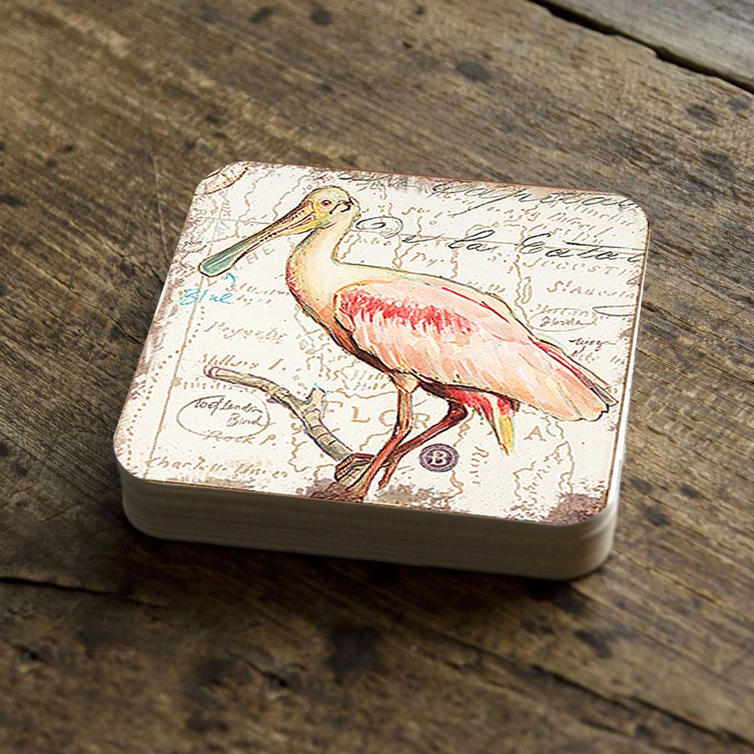 Picture of Nature Wonders 8198624C-S4 4 x 4 in. Bird Wooden Cork Coasters Gift - Set of 4