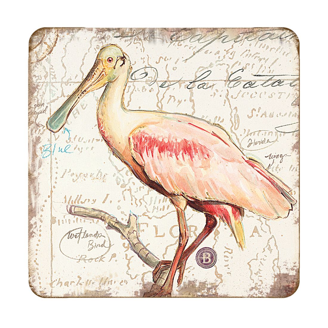 Picture of Nature Wonders 8198624C-S4 4 x 4 in. Bird Wooden Cork Coasters Gift - Set of 4