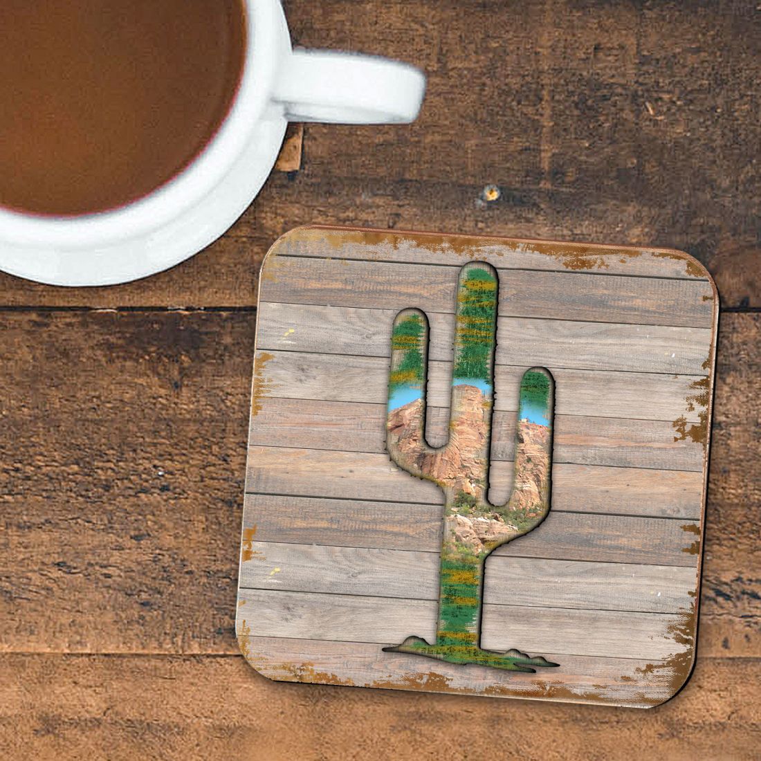Picture of Nature Wonders 8199416C-S4 4 x 4 in. Cactus Wooden Cork Coasters Gift - Set of 4