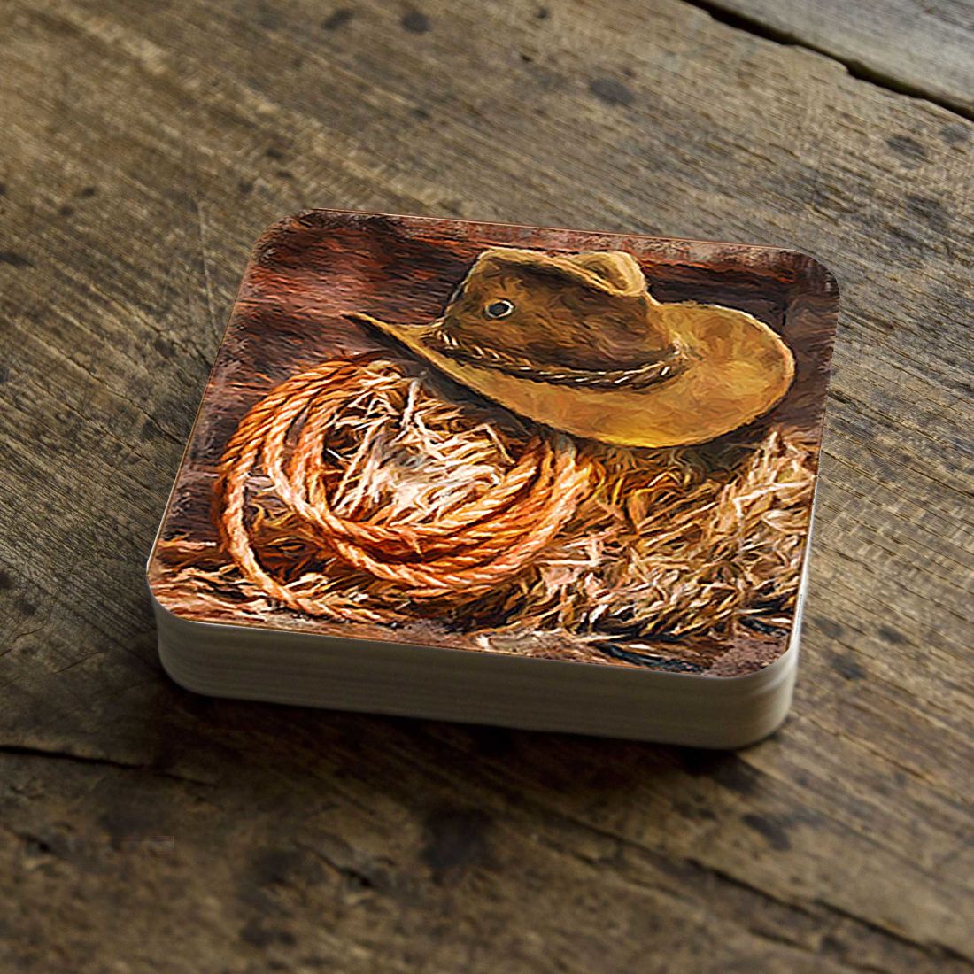 Picture of Nature Wonders 95233C-S4 4 x 4 in. Cowboy Hat Wooden Cork Coasters Gift - Set of 4