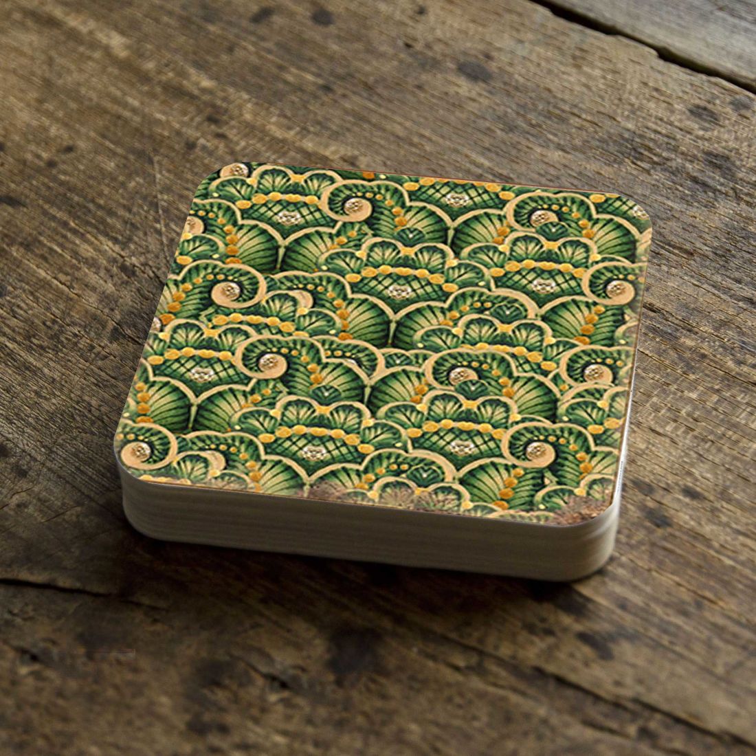 Picture of Nature Wonders 95021C-S4 4 x 4 in. Floral Wooden Cork Coasters Gift - Set of 4