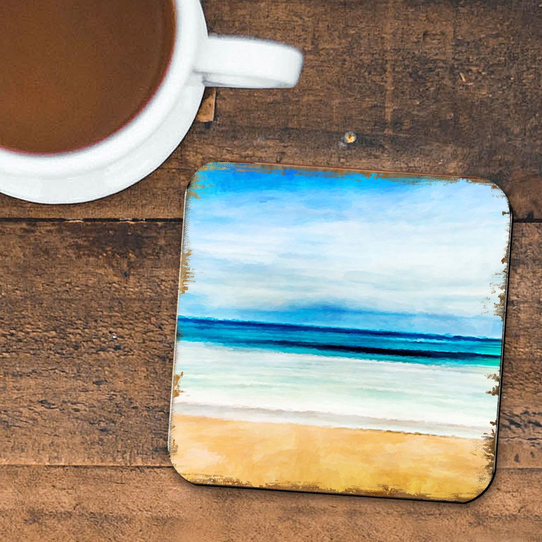 Picture of Nature Wonders 95226C-S4 4 x 4 in. Beach Coastal Wooden Cork Coasters Gift - Set of 4