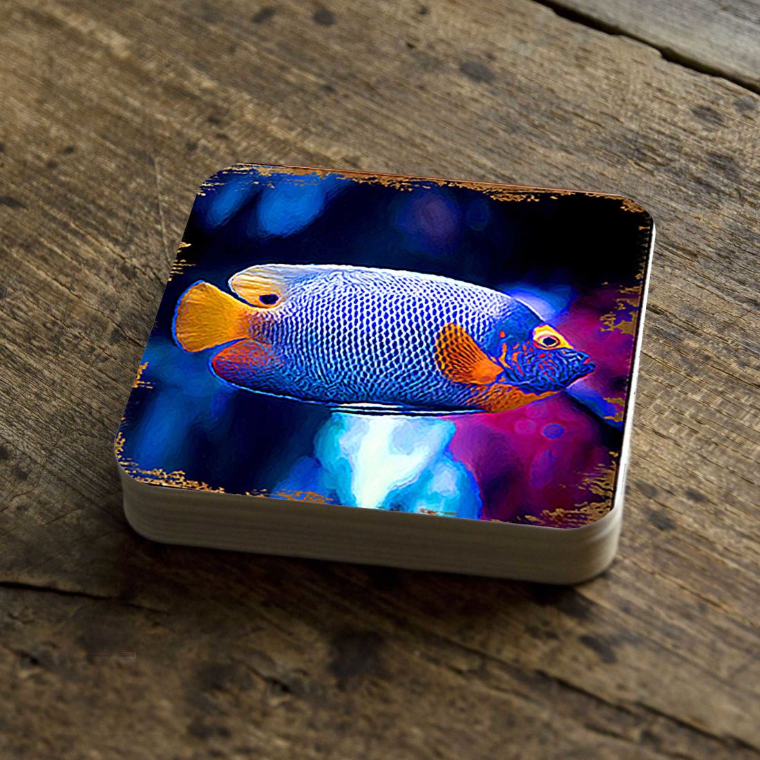 Picture of Nature Wonders 95251C-S4 4 x 4 in. Tropical Fish Coastal Wooden Cork Coasters Gift - Set of 4