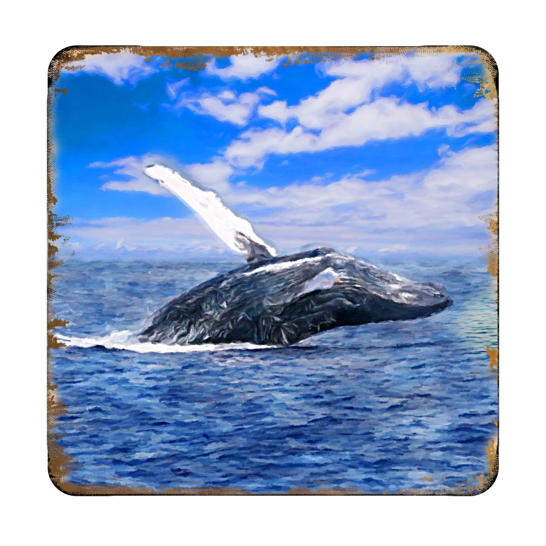 Picture of Nature Wonders 95257C-S4 4 x 4 in. Whale Coastal Wooden Cork Coasters Gift - Set of 4
