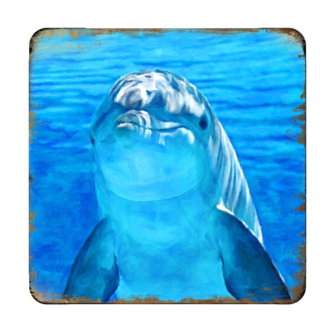 Picture of Nature Wonders 95261C-S4 4 x 4 in. Dolphin Coastal Wooden Cork Coasters Gift - Set of 4