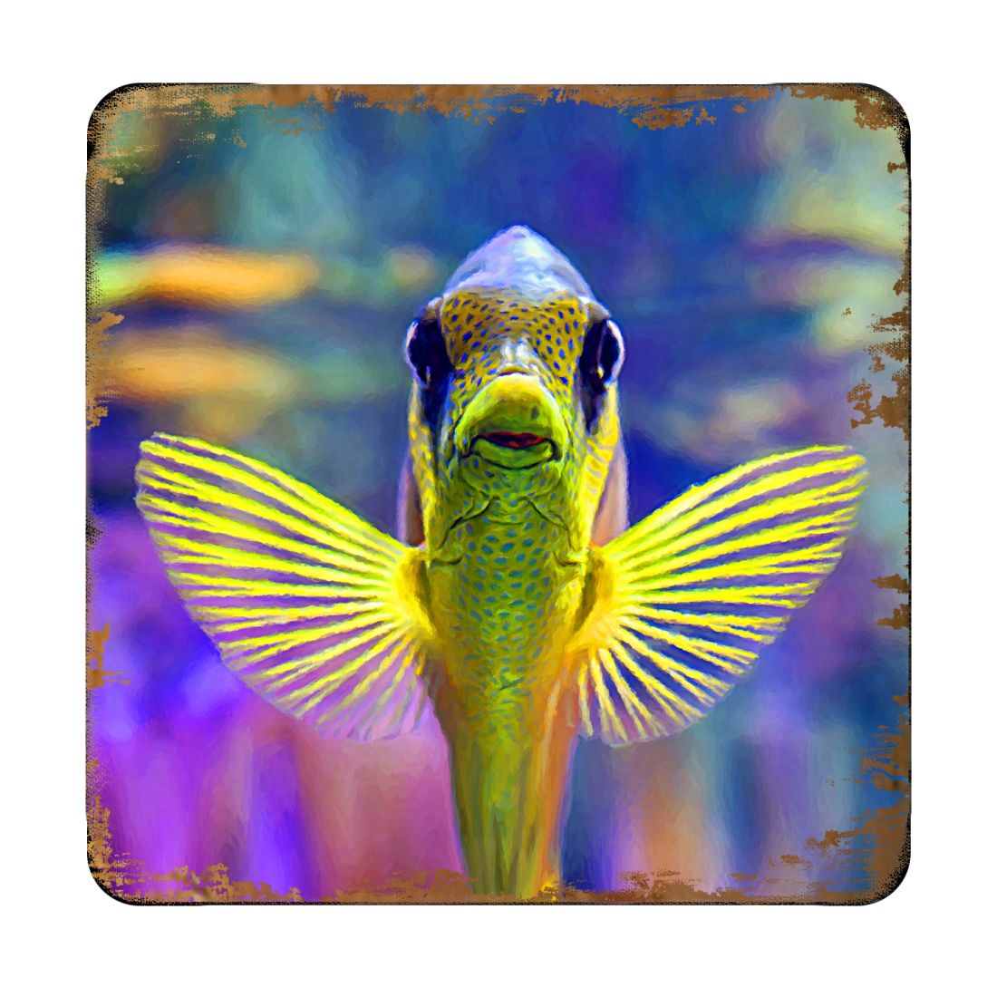 Picture of Nature Wonders 95263C-S4 4 x 4 in. Tropical Fish Coastal Wooden Cork Coasters Gift - Set of 4