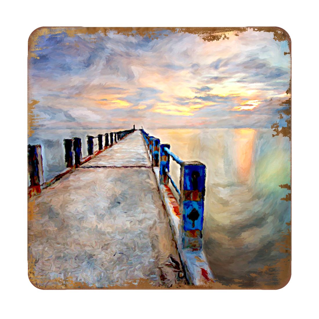 Picture of Nature Wonders 95273C-S4 4 x 4 in. Pier Coastal Wooden Cork Coasters Gift - Set of 4