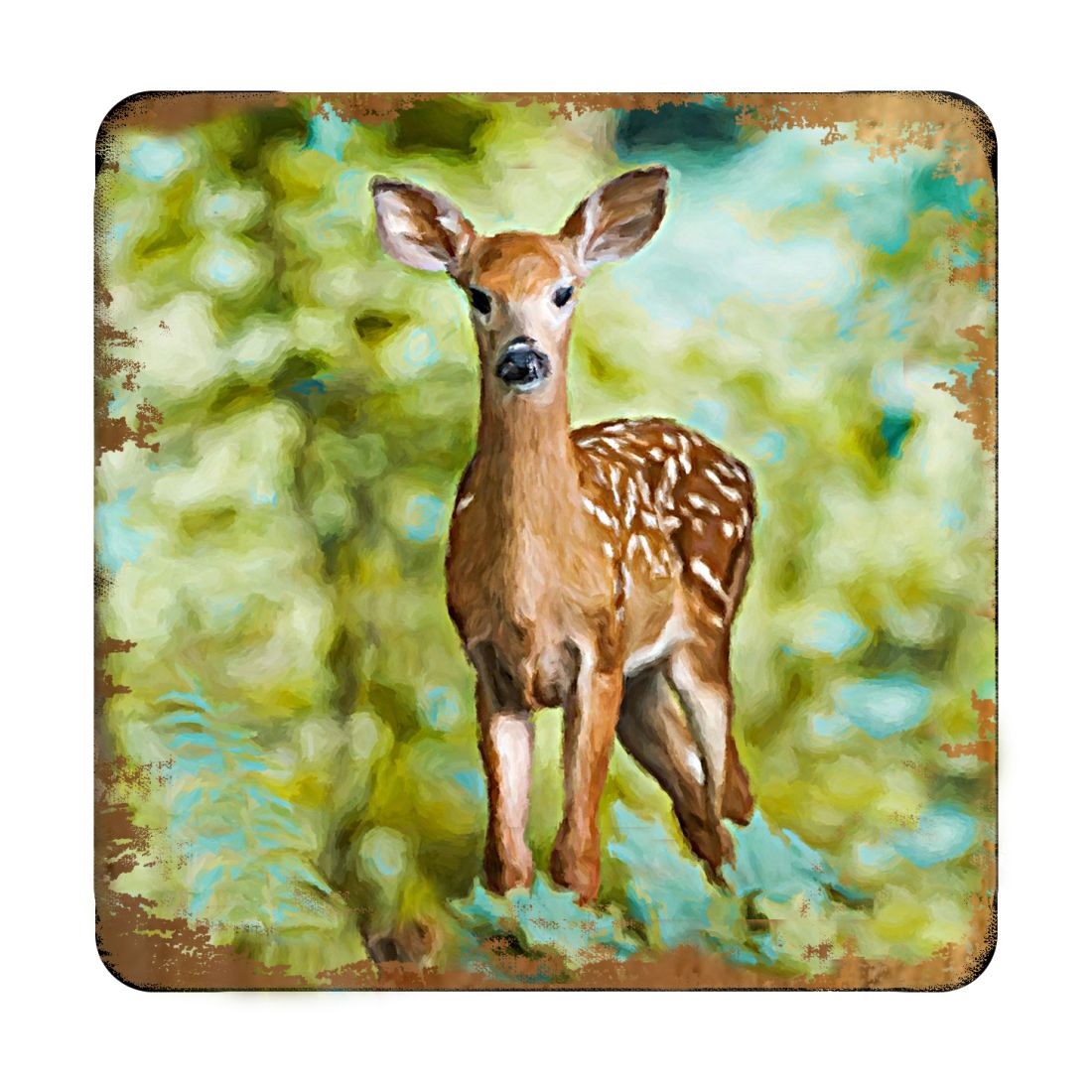 Picture of Nature Wonders 95290C-S4 4 x 4 in. Forest Deer Wooden Cork Coasters Gift - Set of 4